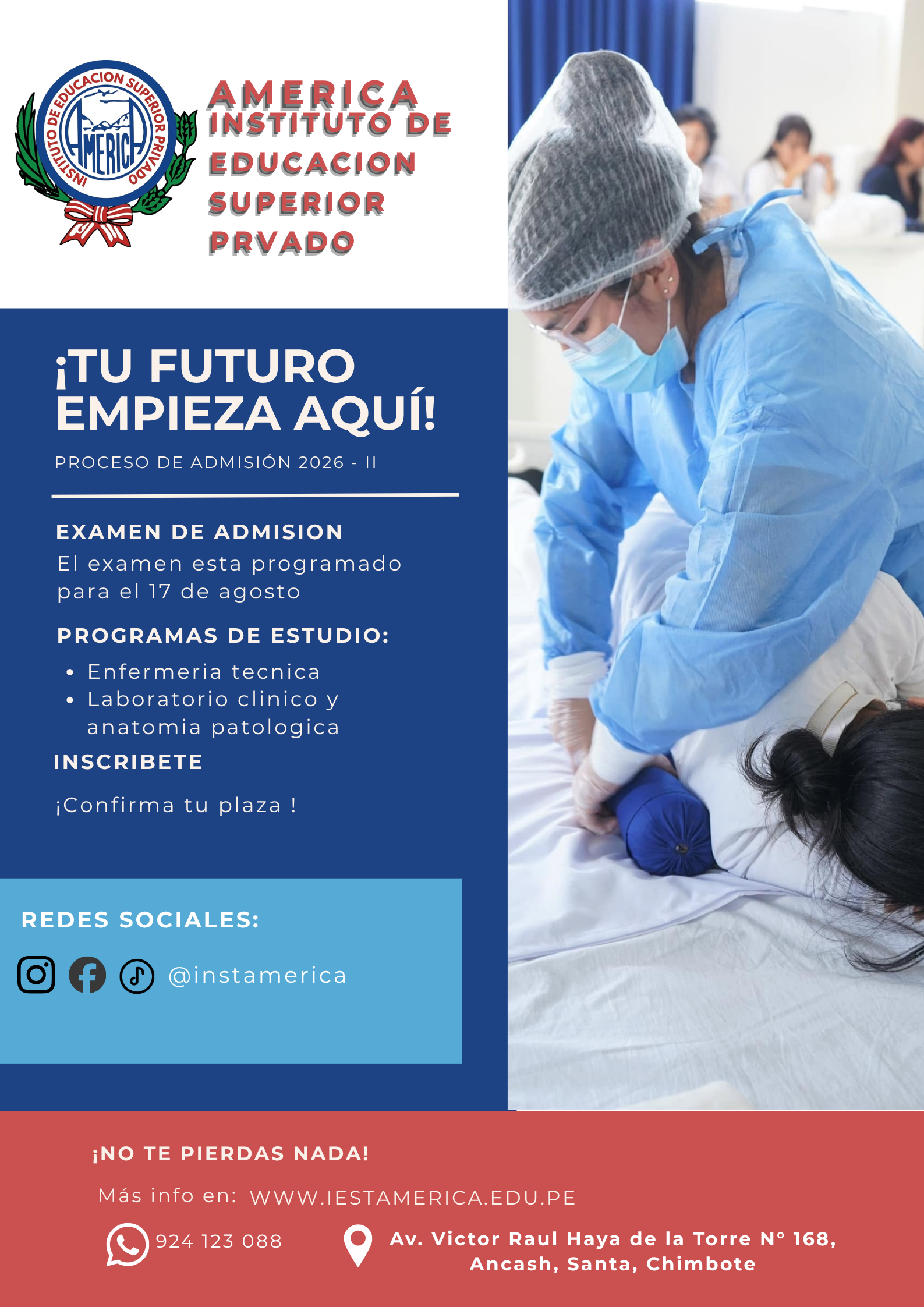 Banner Oficial Admisión 2026 - Instituto América